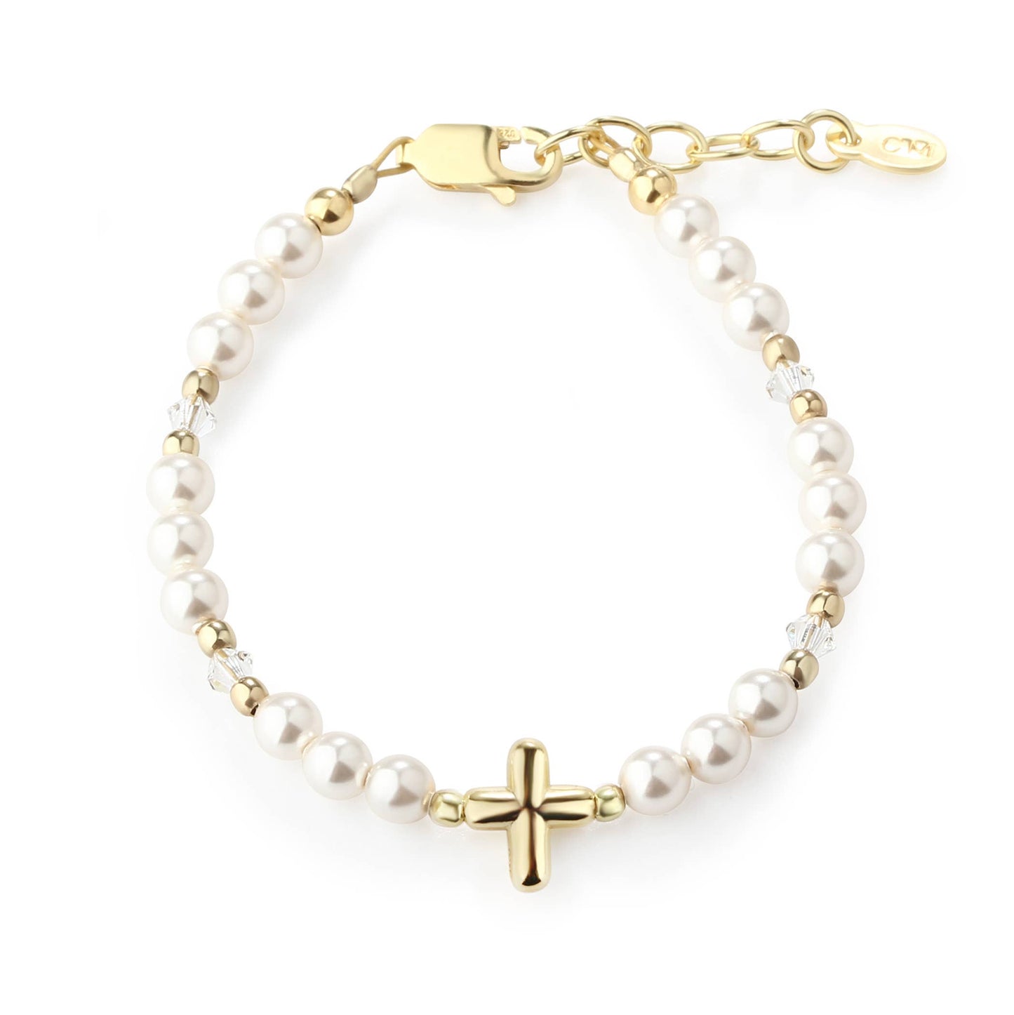 Baby Cross Pearl Bracelet  | 1-5 Years