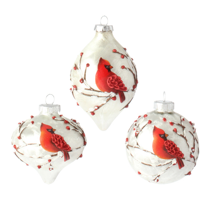Glass Cardinal Ornament