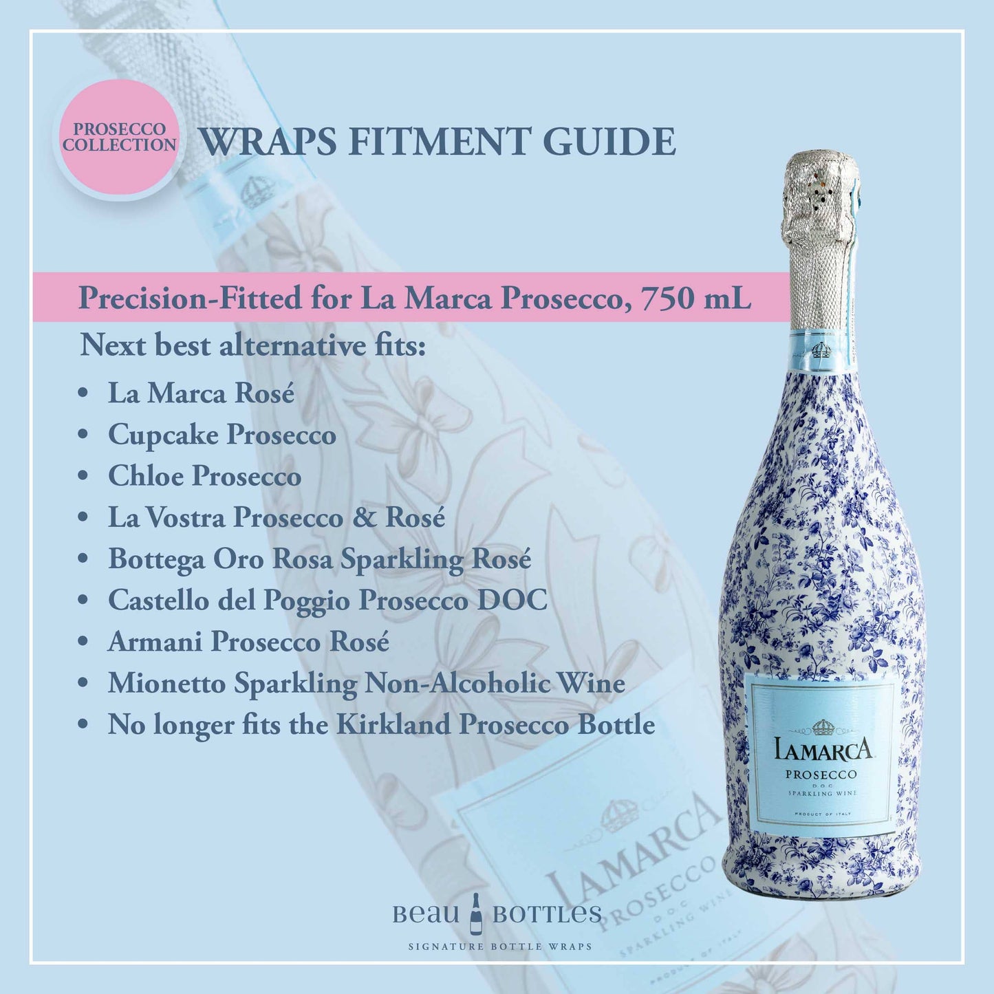 Beau Bottles Wrap | Hydrangea Lattice