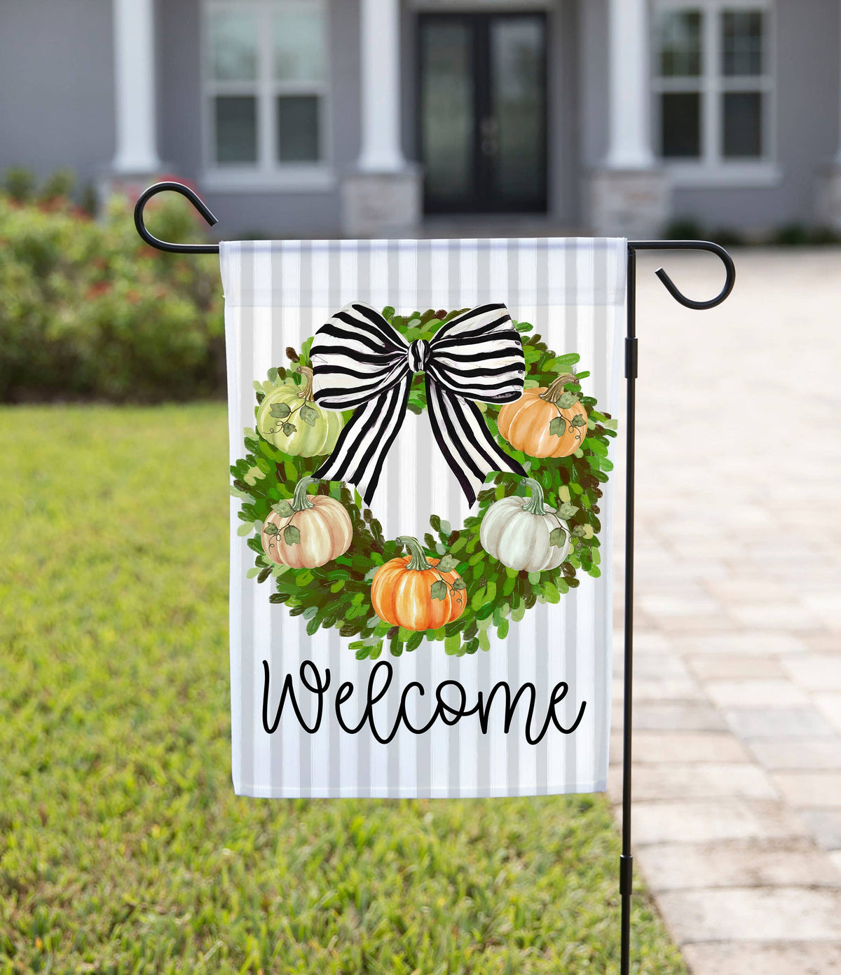 Fall Welcome Wreath Garden Flag
