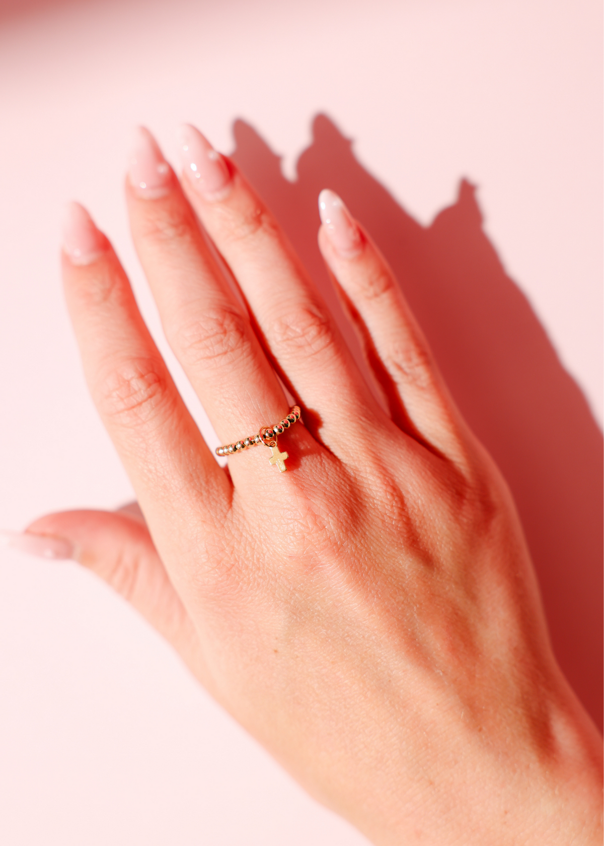 Mini Cross Charm Ring | 7/8