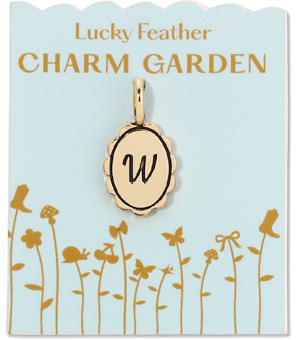 Charm Garden Scalloped Initial Charm | Gold W