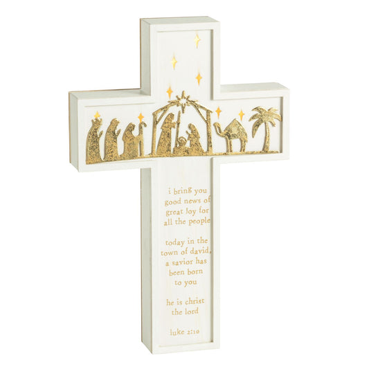Light-Up Nativity Cross