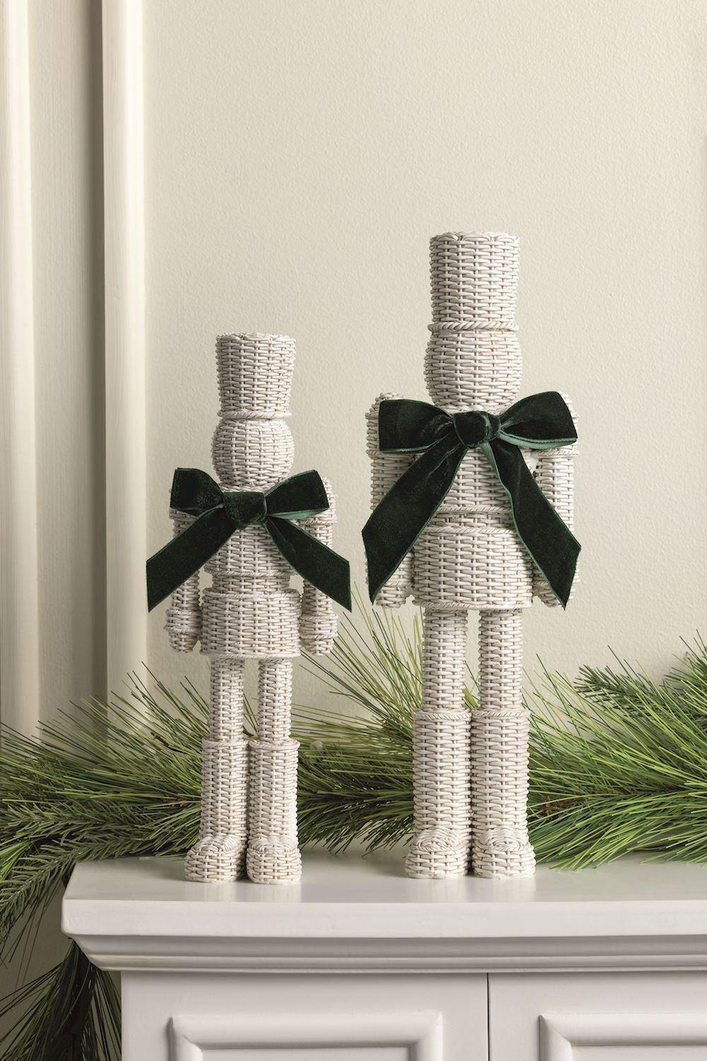 Whitewashed Wicker Nutcrackers