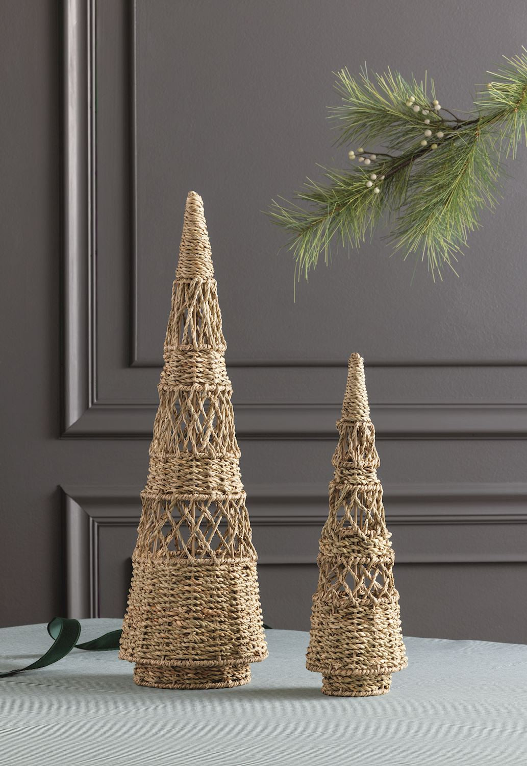 Seagrass Woven Tree Set