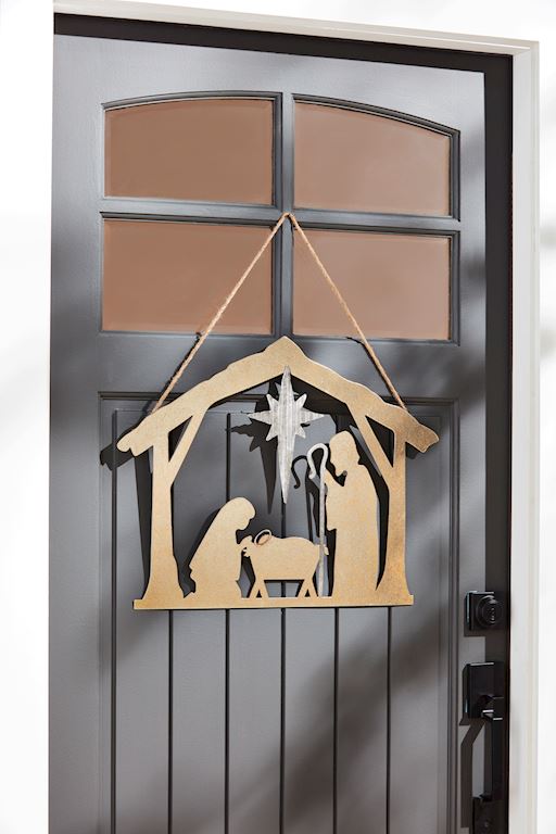 Tin Nativity Door Hanger