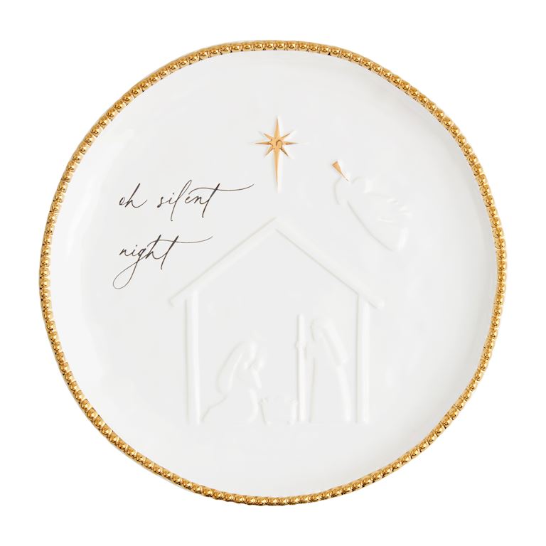 Round Beaded Nativity Platter