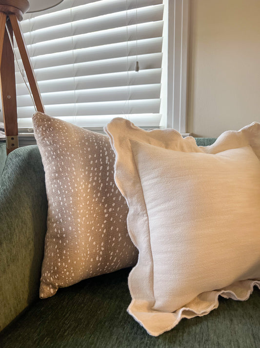 White Scalloped Pillow