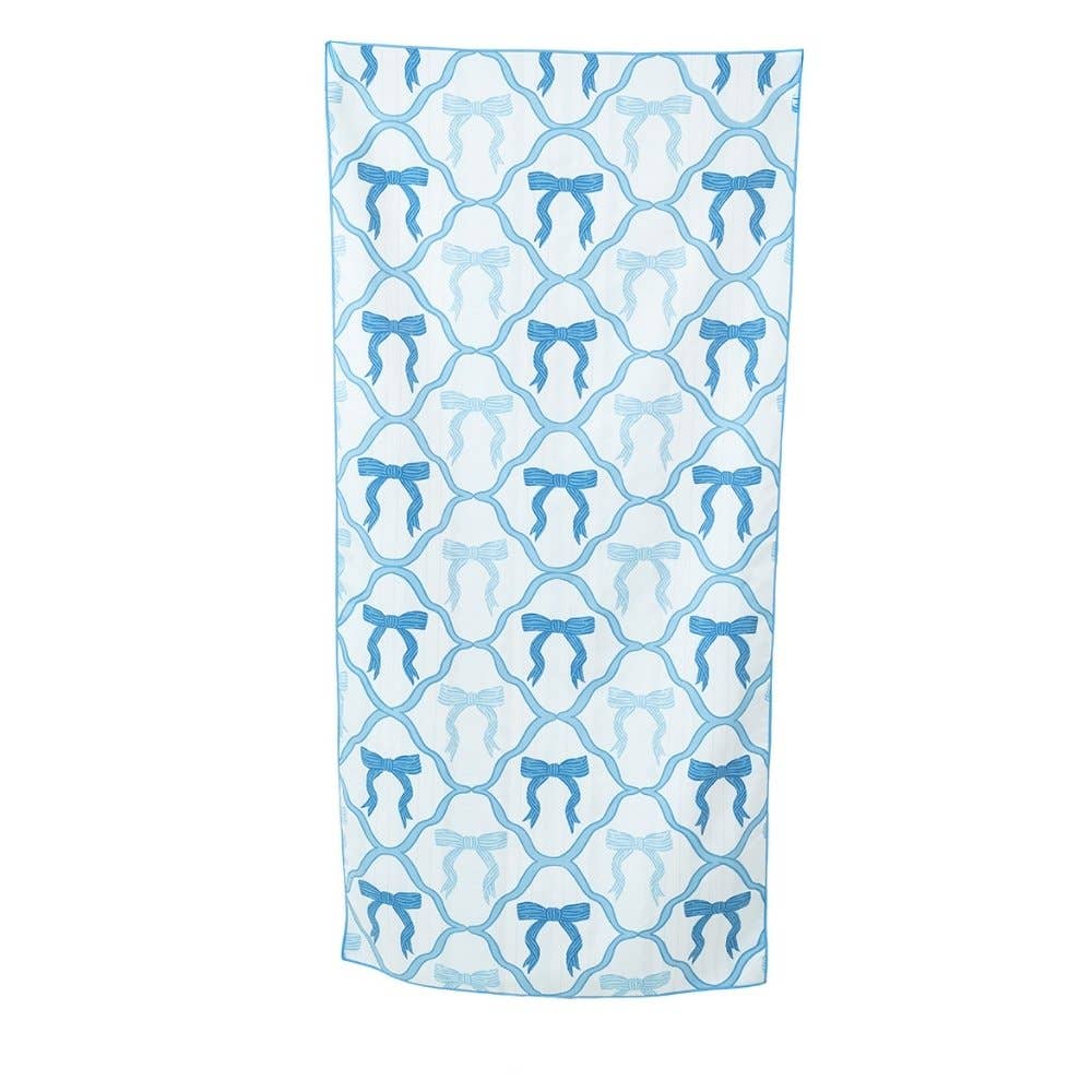 Light Blue Bow Reversible Towel