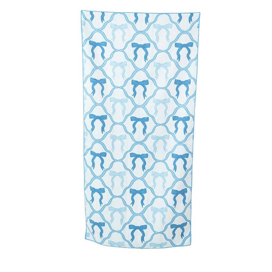 Light Blue Bow Reversible Towel