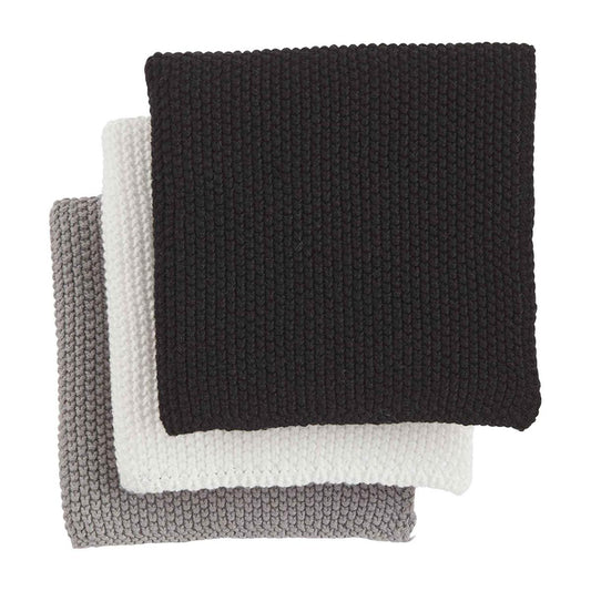 Cotton Knit Dish Cloths | Set of 3