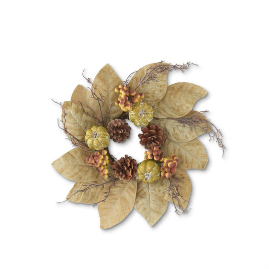 Magnolia Wreath w/ pumpkin | 24"