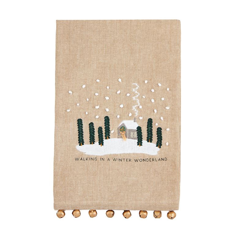 Jingle Bell White Christmas Towels