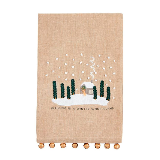 Jingle Bell White Christmas Towels