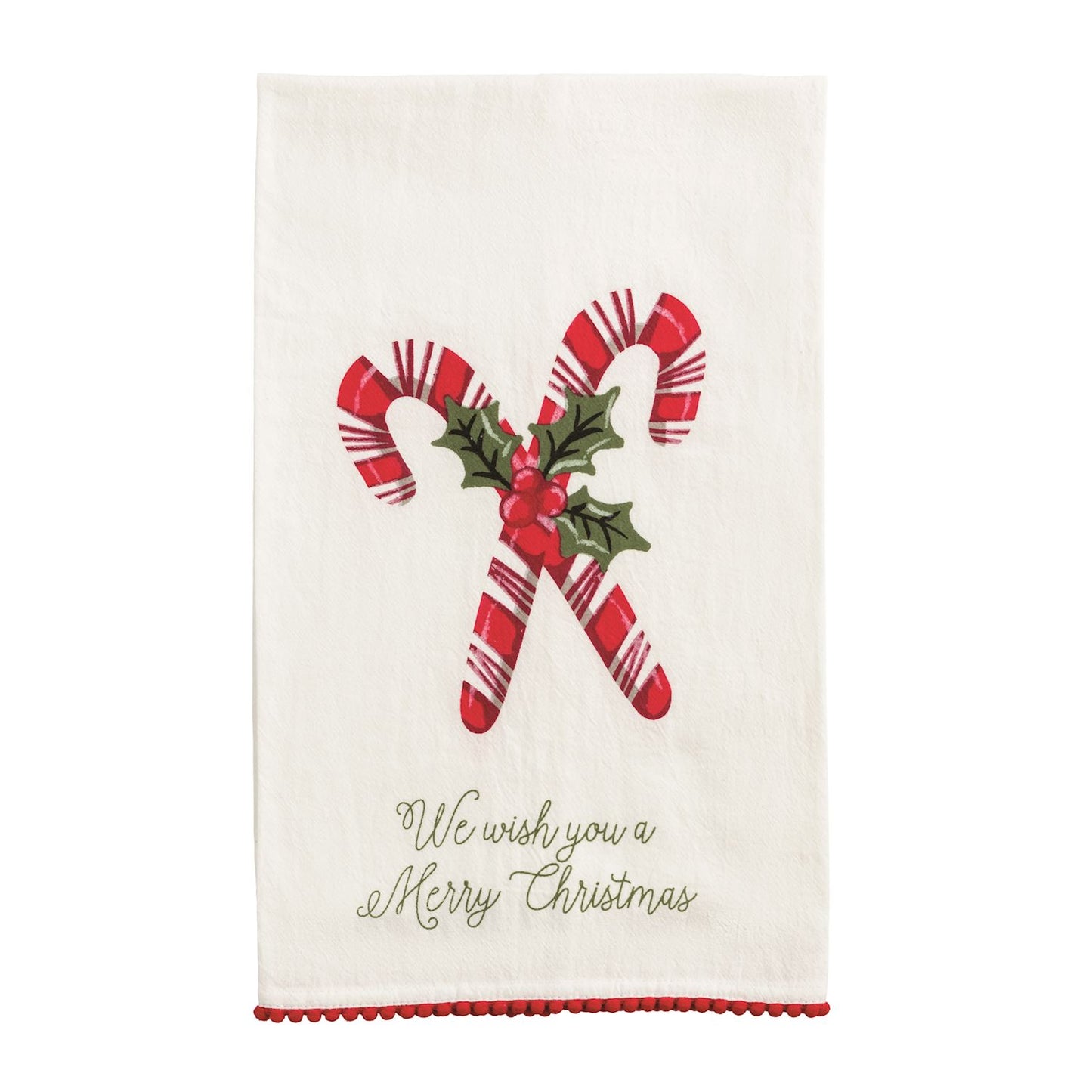 Christmas Pom Pom Trim Towel