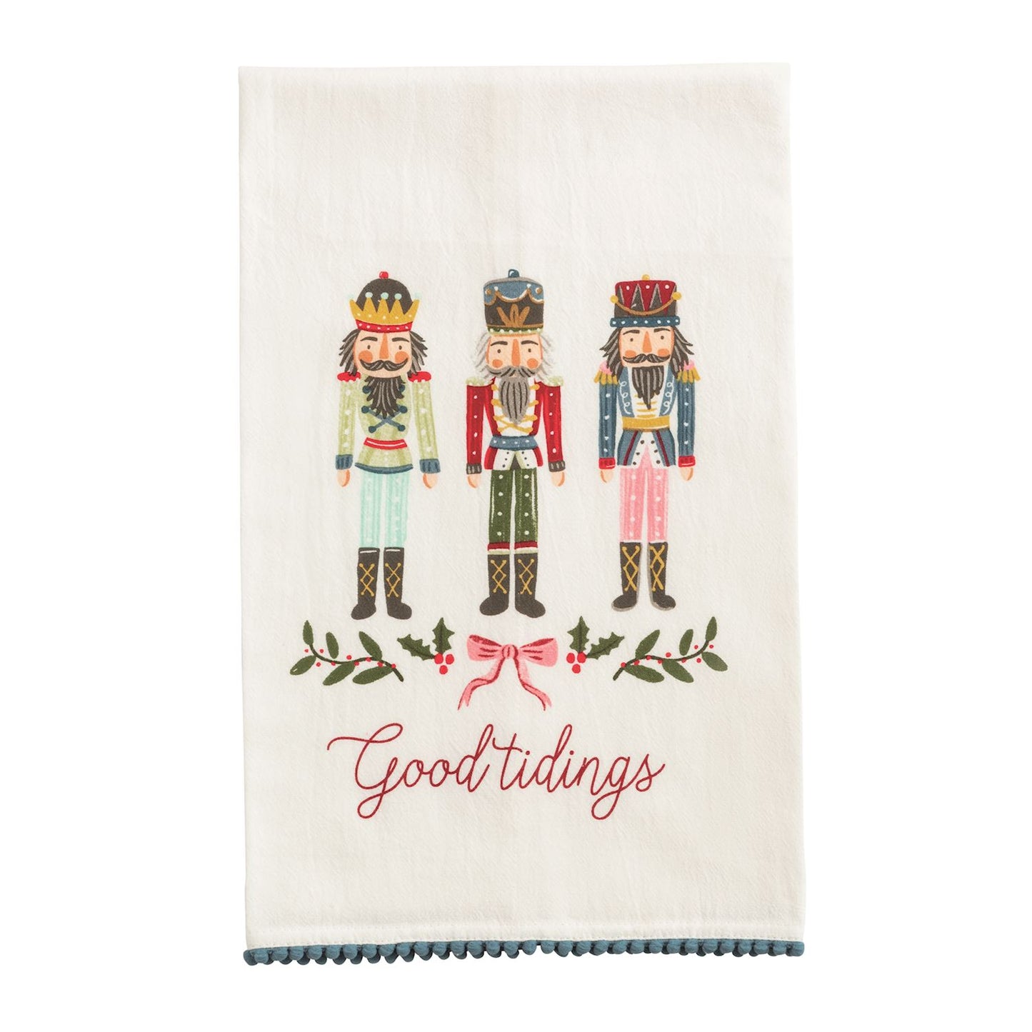 Christmas Pom Pom Trim Towel