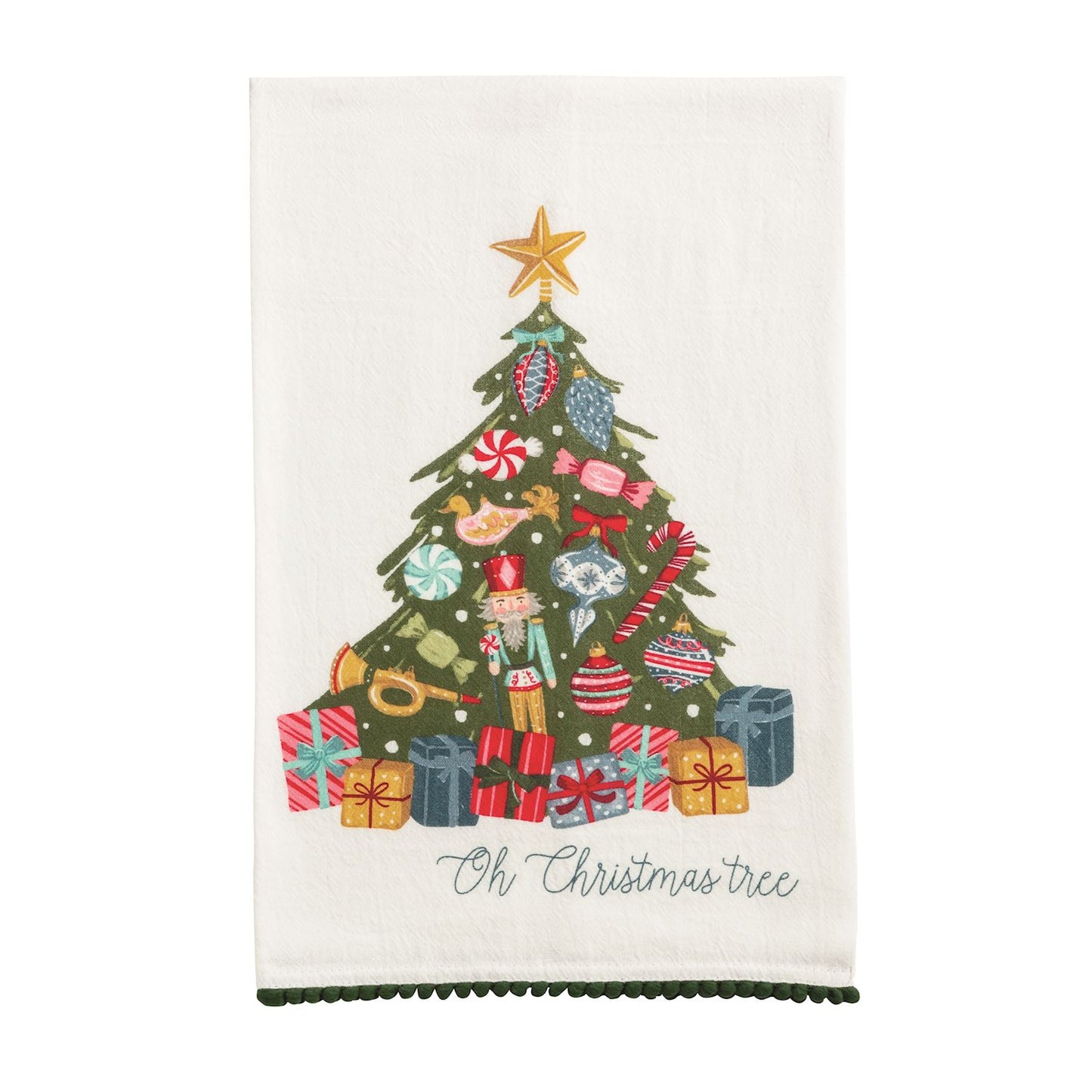Christmas Pom Pom Trim Towel