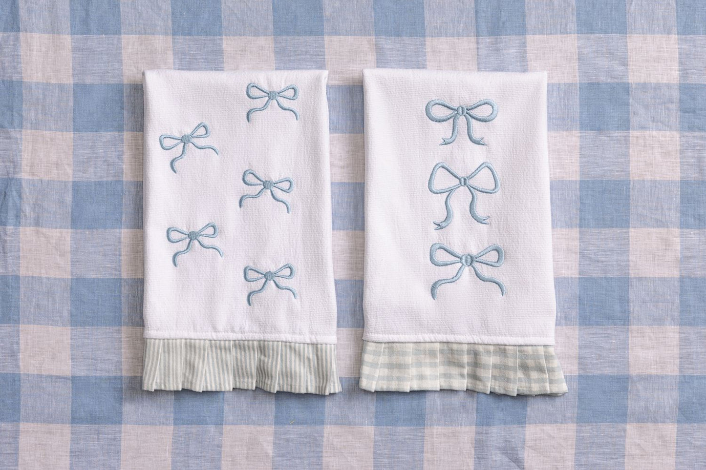 Bow Pleated Trim Towels