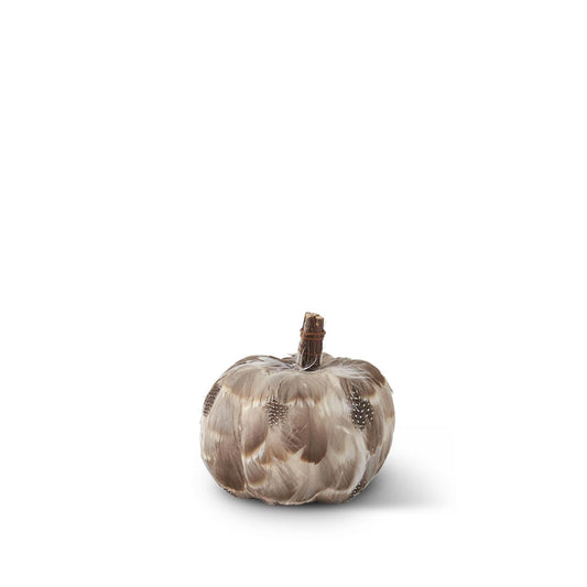 Gray Brown Speckled Feather Pumpkin