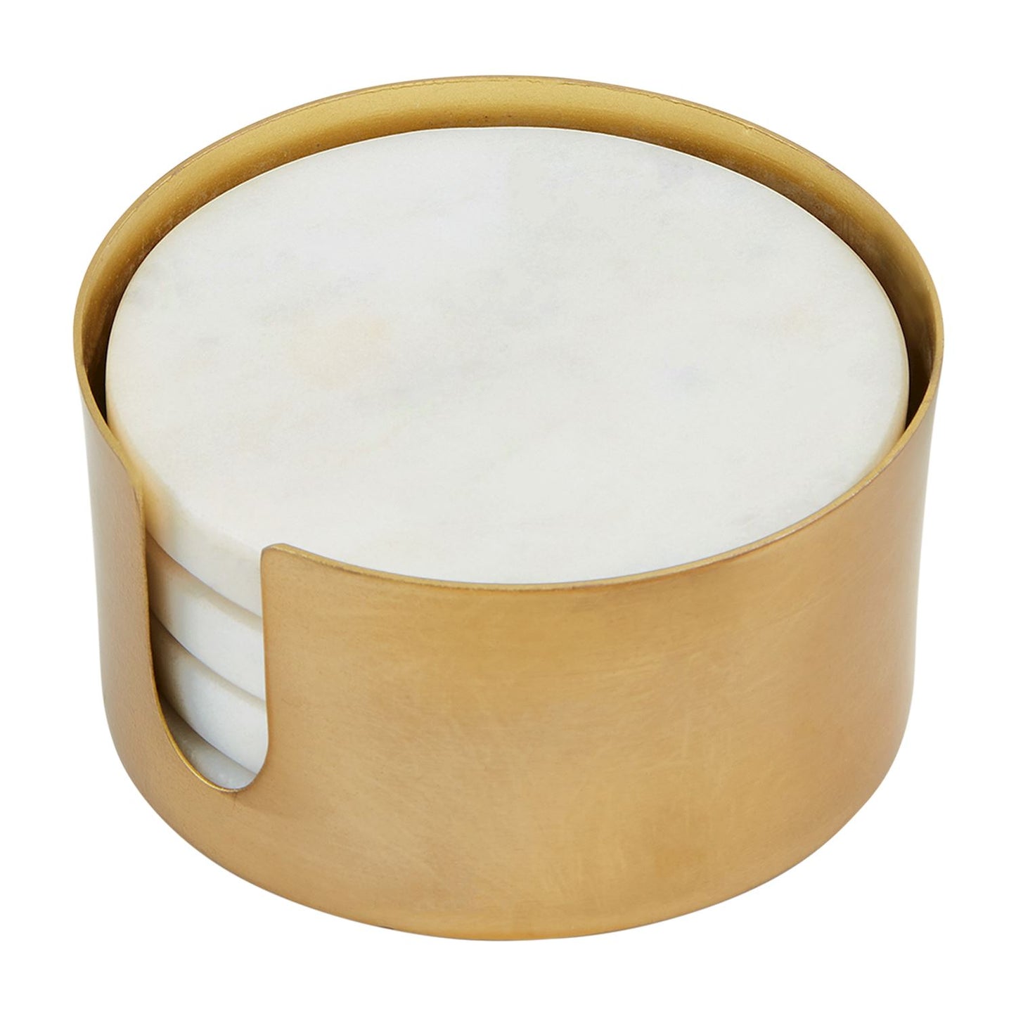 Marble Coaster w/ Gold Holder Set