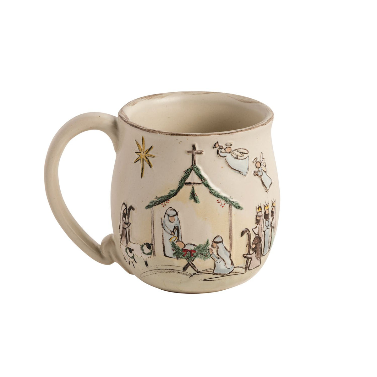 Stoneware Nativity Mugs