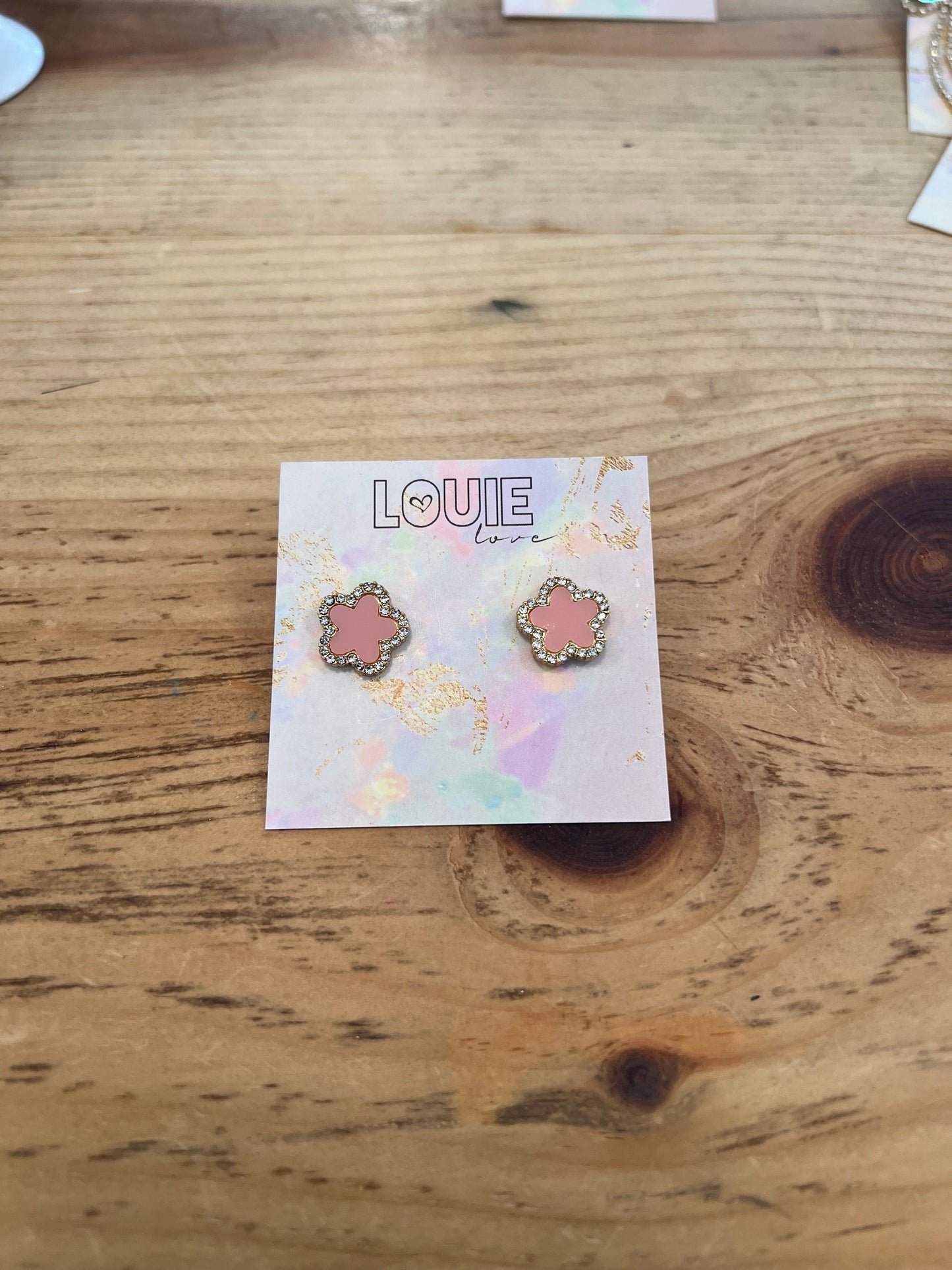 Flower Rhinestone Outline Studs