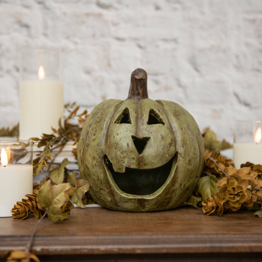 8" Olive Green Big Mouth Pumpkin