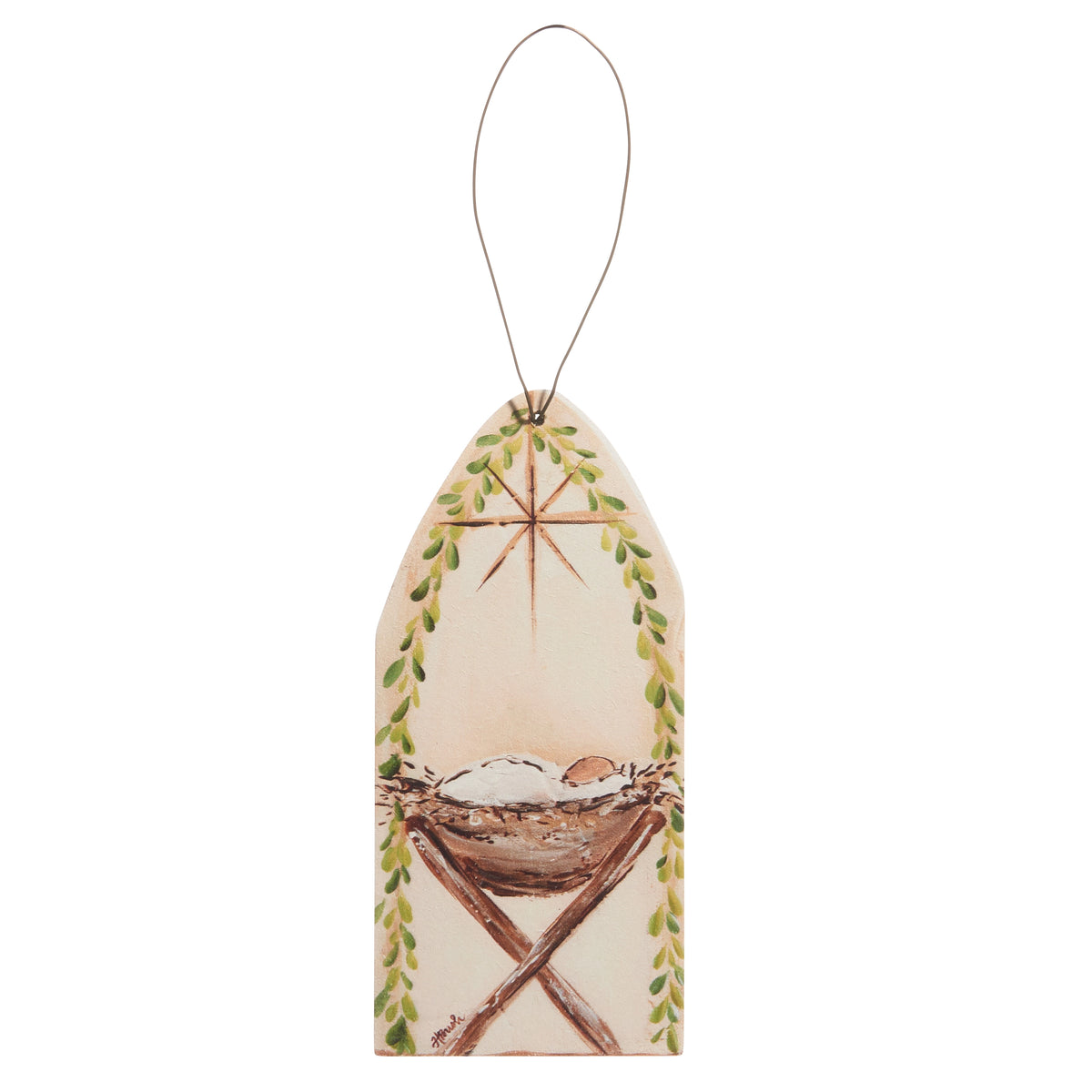 Jesus in a Manger Ornament | 6"
