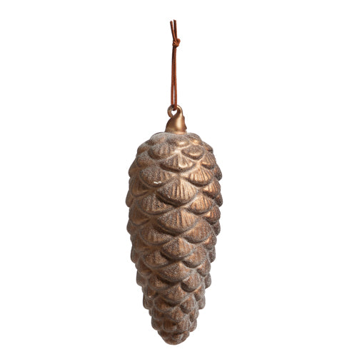 Iced Pinecone Ornament | Brown