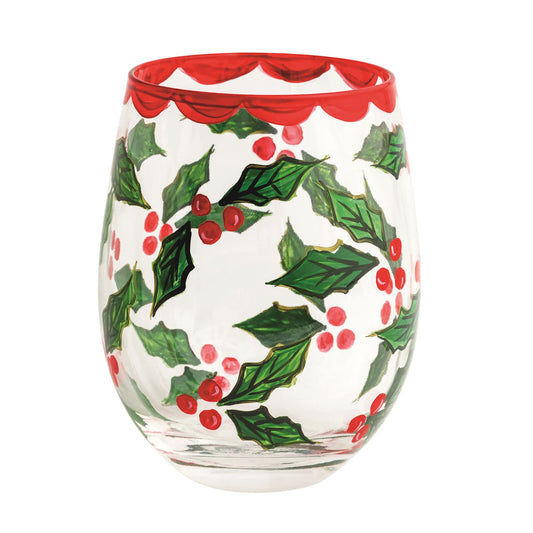 Christmas Painted Wine Glass