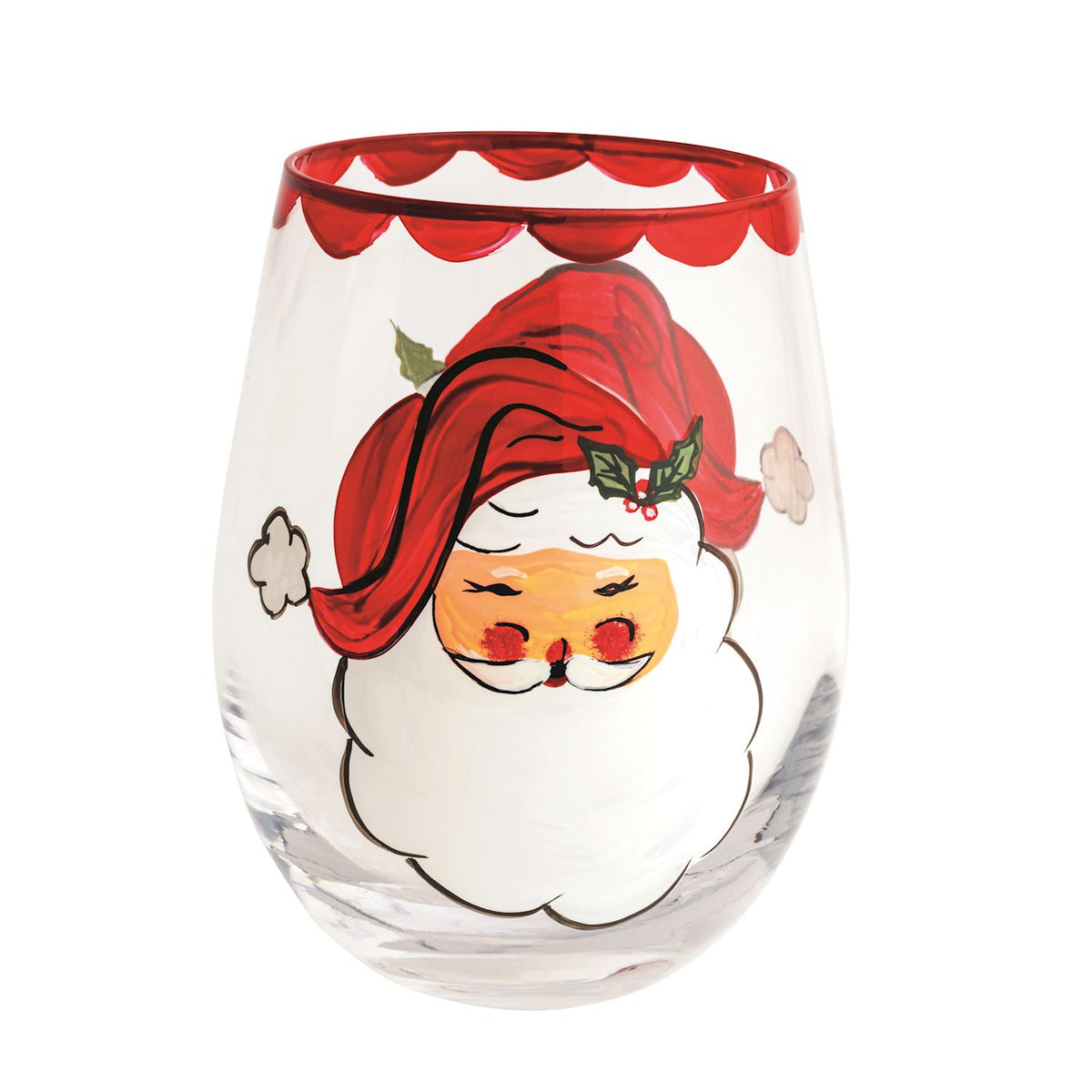 Christmas Painted Wine Glass