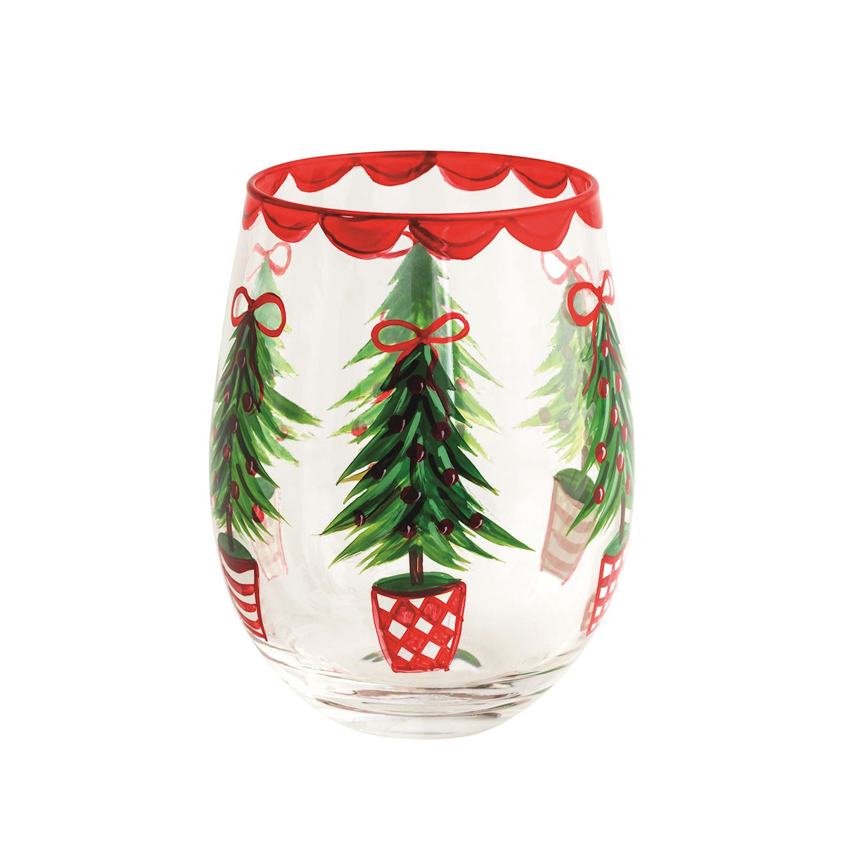 Christmas Painted Wine Glass