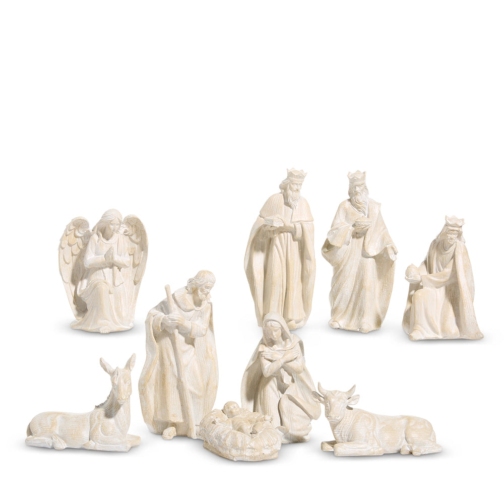 White Nativity Set of 9