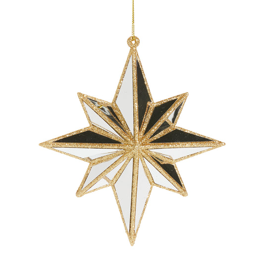 Mirrored North Star Ornament | 5.75"