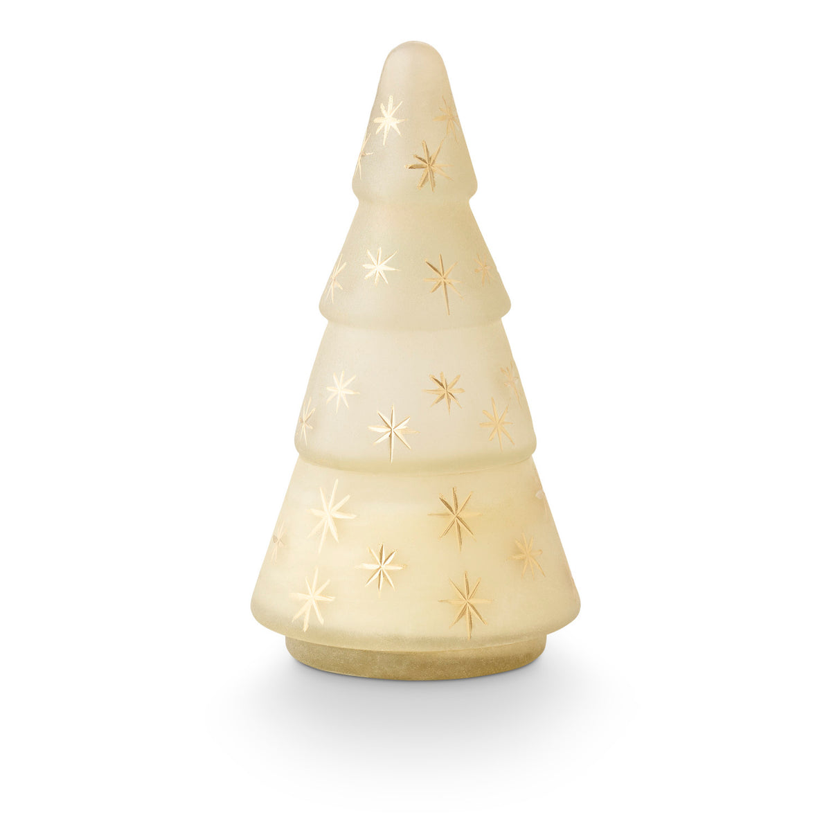 Winter White Scented Glass Tree Candle