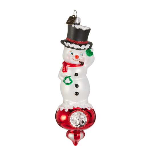 Howdy Snowman Reflector Ornamnt