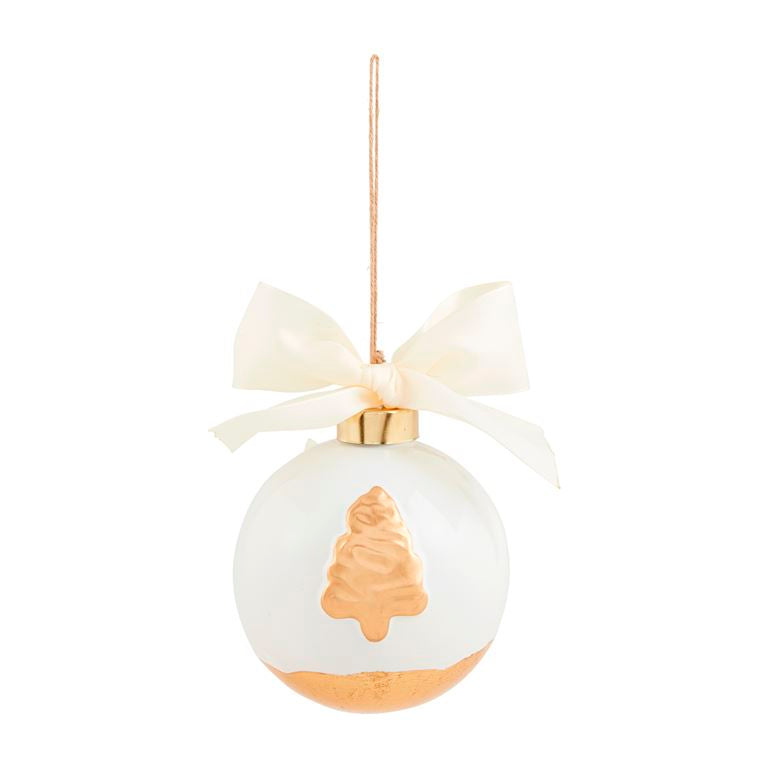 Hand-Painted Gold Leaf Christmas Ornament