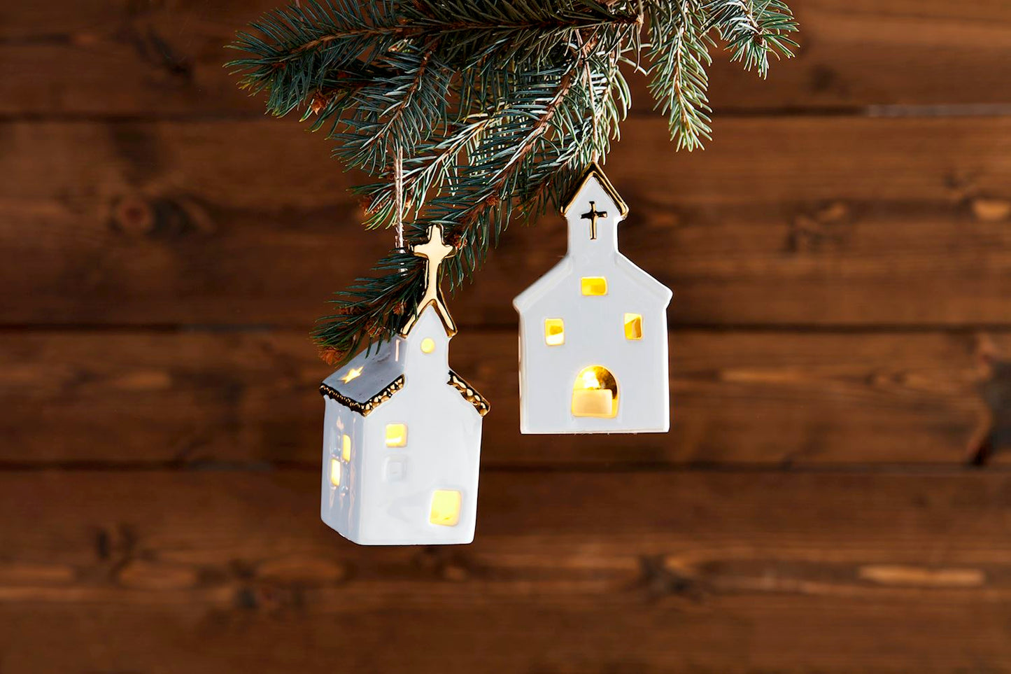 Light Up Church Ornaments