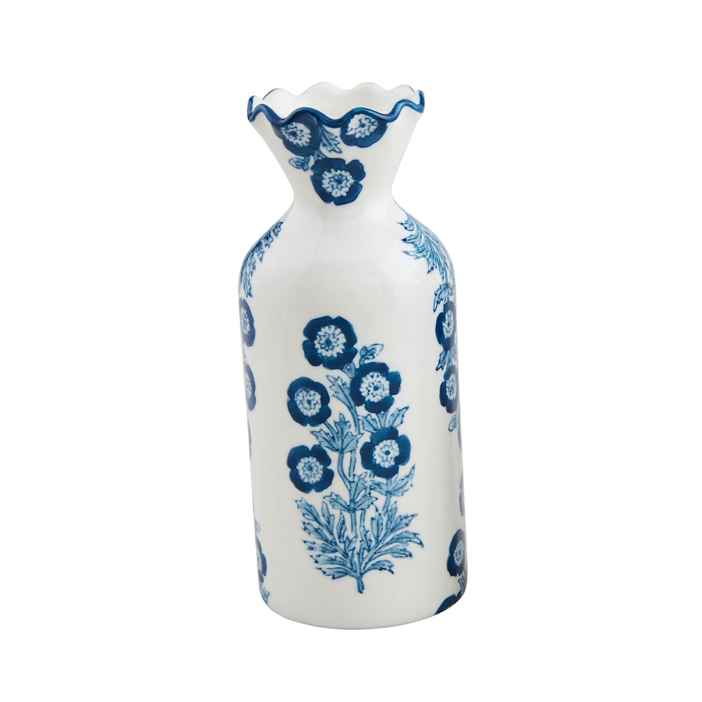Blue Flower Print Bud Vase