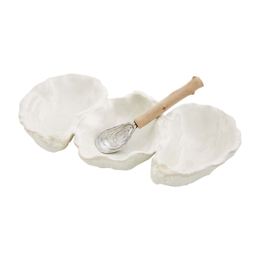 Oyster-Shaped Triple Dip Set