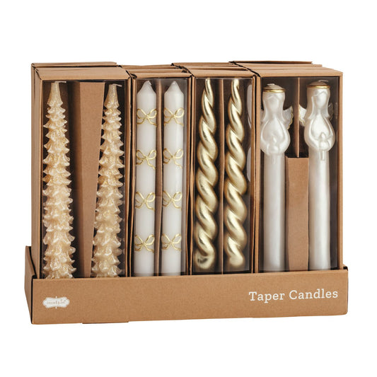 Gold Christmas Taper Candle Sets