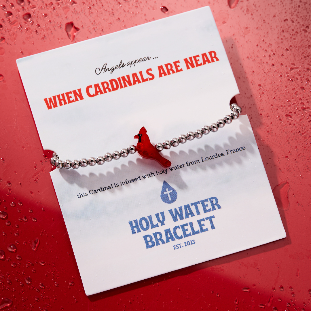 Holy Water Bracelet - HOLY WATER RED CARDINAL BRACELET: Crystal Pearl