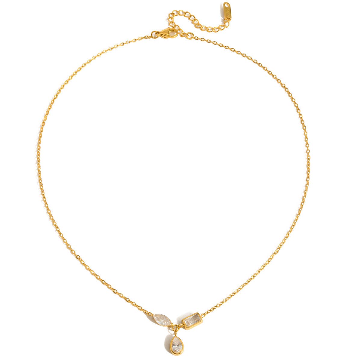 Trio Drop Necklace | Gold