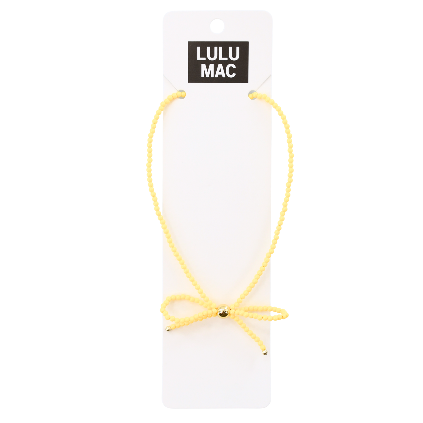 Bow Beaded Necklace | Yellow