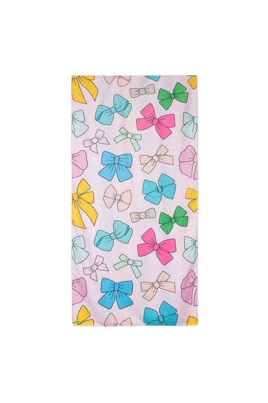 Girly Bows & Stripes Reversible Beach Towel