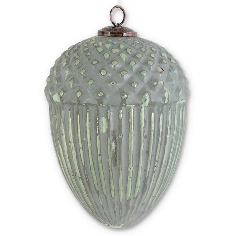 Distressed Green Glass Ornament