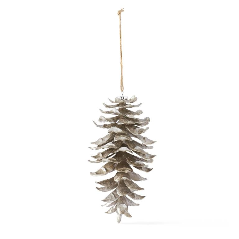 8.5" Silver Glittered Shatterproof Pinecone Ornament