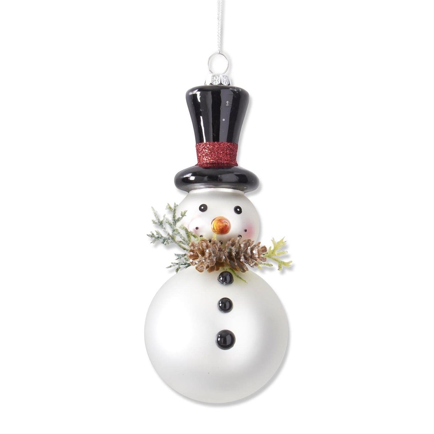 6.5" Matte White Snowman Ornament