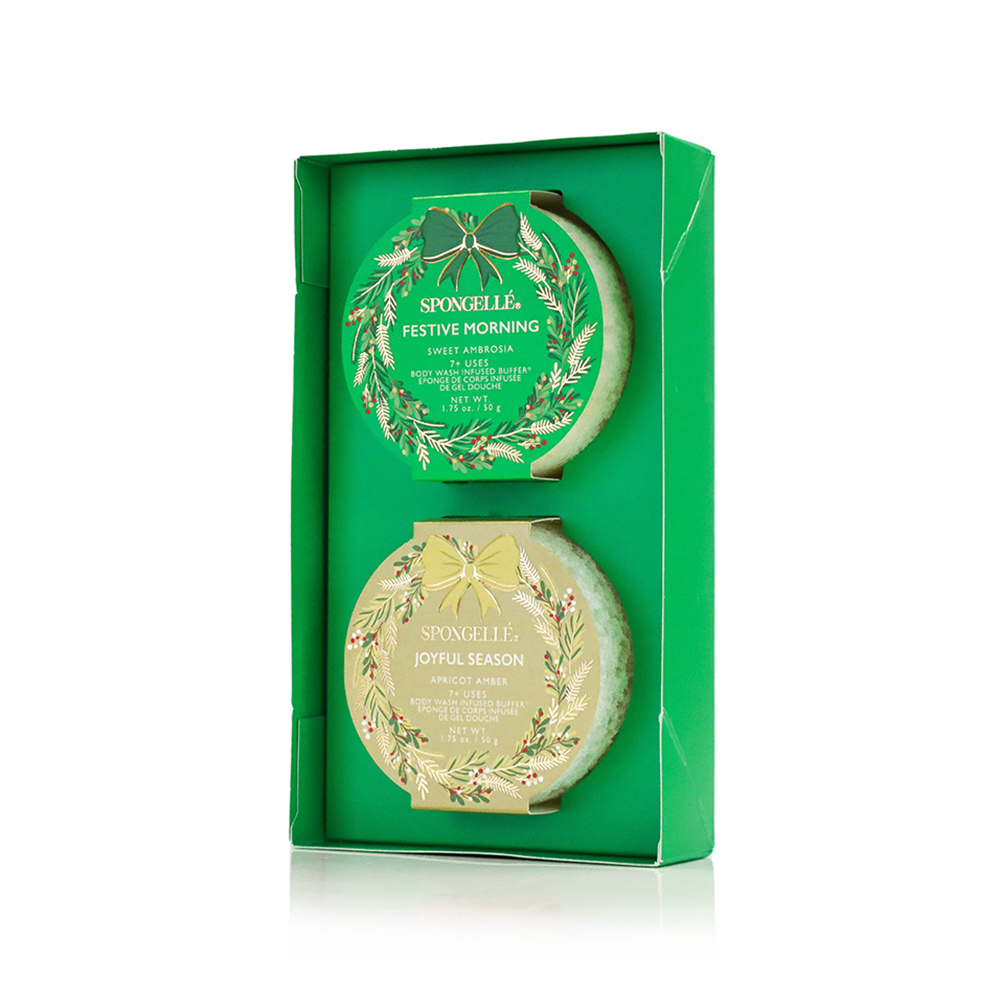 Spongellé | Holiday Wreath Body Buffer Gift Set