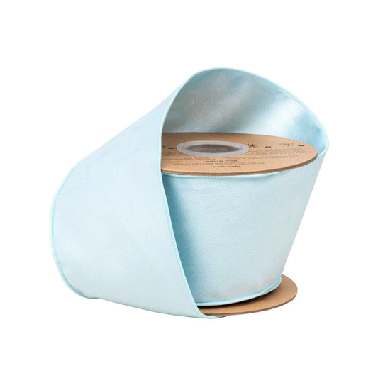 4" Reversible Classic Velvet Wired Ribbon | Baby Blue